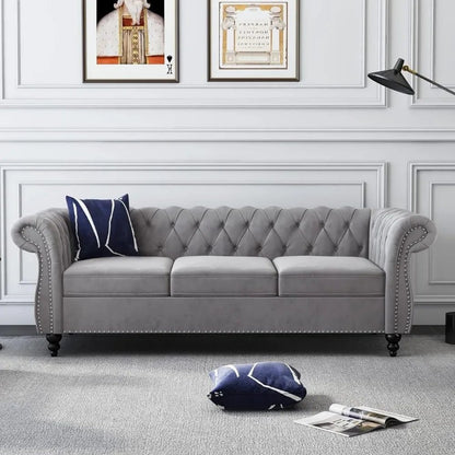 Modern 3-Seater Velvet Sofa for Living Room