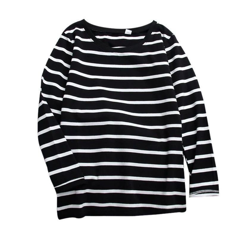 Casual Striped Long Sleeve Tee for Women