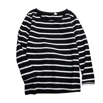 Casual Striped Long Sleeve Tee for Women