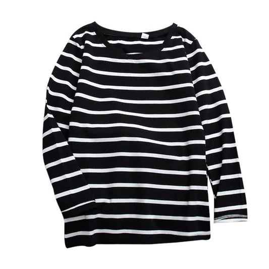 Casual Striped Long Sleeve Tee for Women