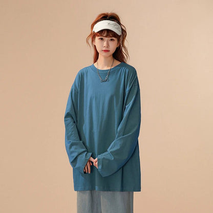 Trendy Long Sleeve Cotton T-Shirts for Women
