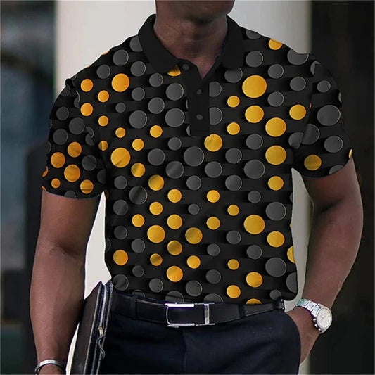 Men's 3D Print Golf Polo Shirt