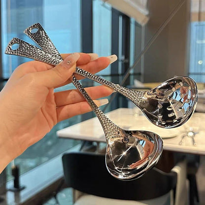 Stainless Steel Slotted Spoon with Fish Scale Handle