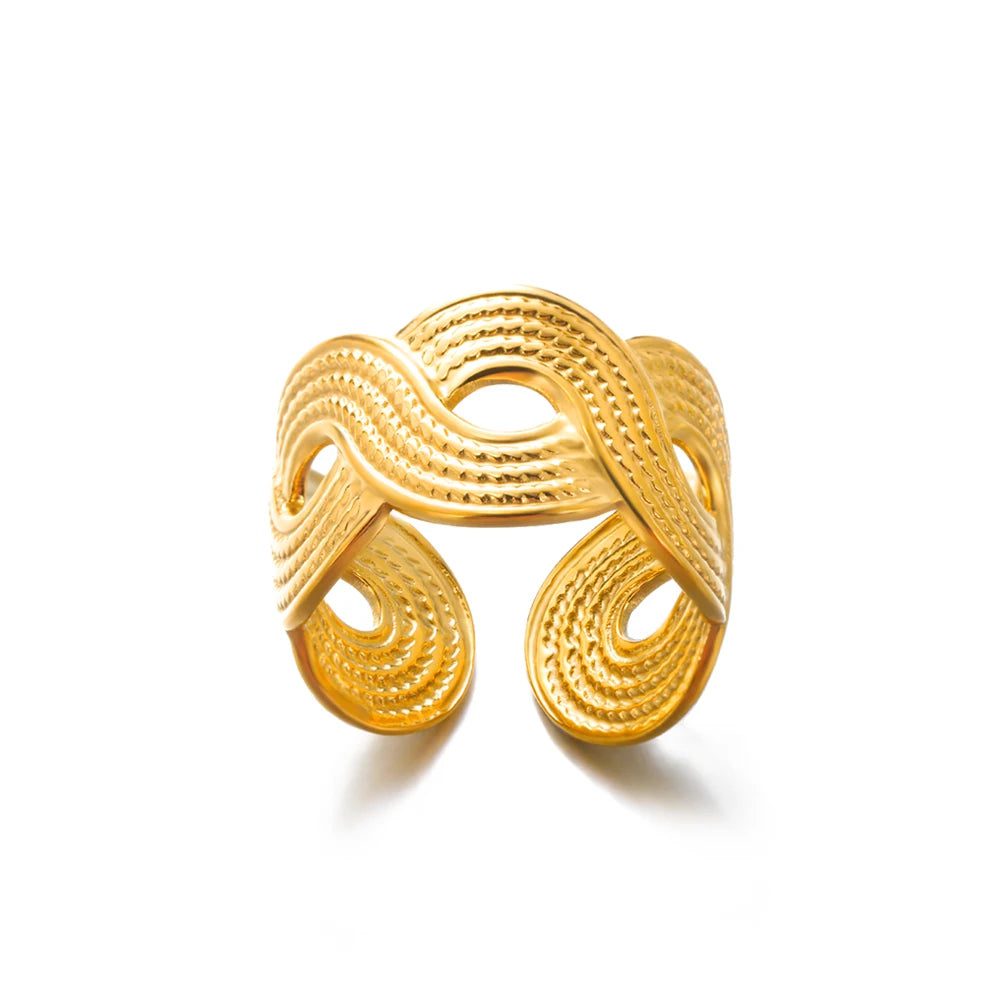Vintage Gold Adjustable Stainless Steel Rings