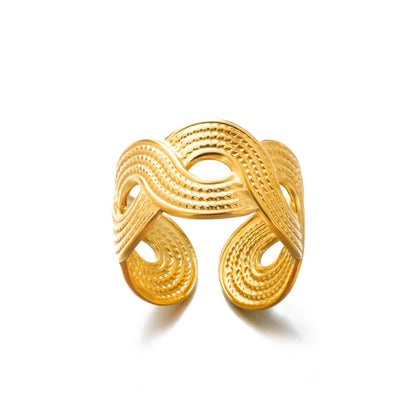 Vintage Gold Adjustable Stainless Steel Rings