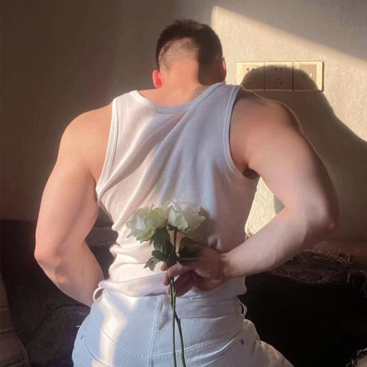 Men's Ribbed Tank Top - Summer Casual Fashion