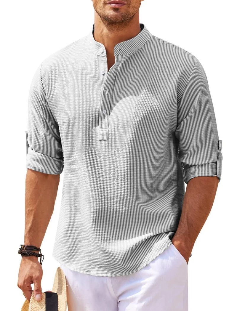 2024 Men's Casual Linen Long Sleeve Shirt