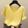 Summer Ice Silk Cropped T-Shirt for Women