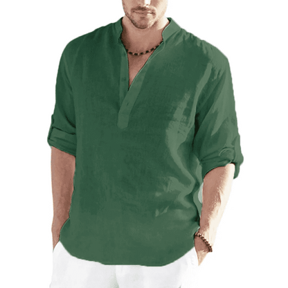 Men's Breathable Linen Long Sleeve Casual Shirt