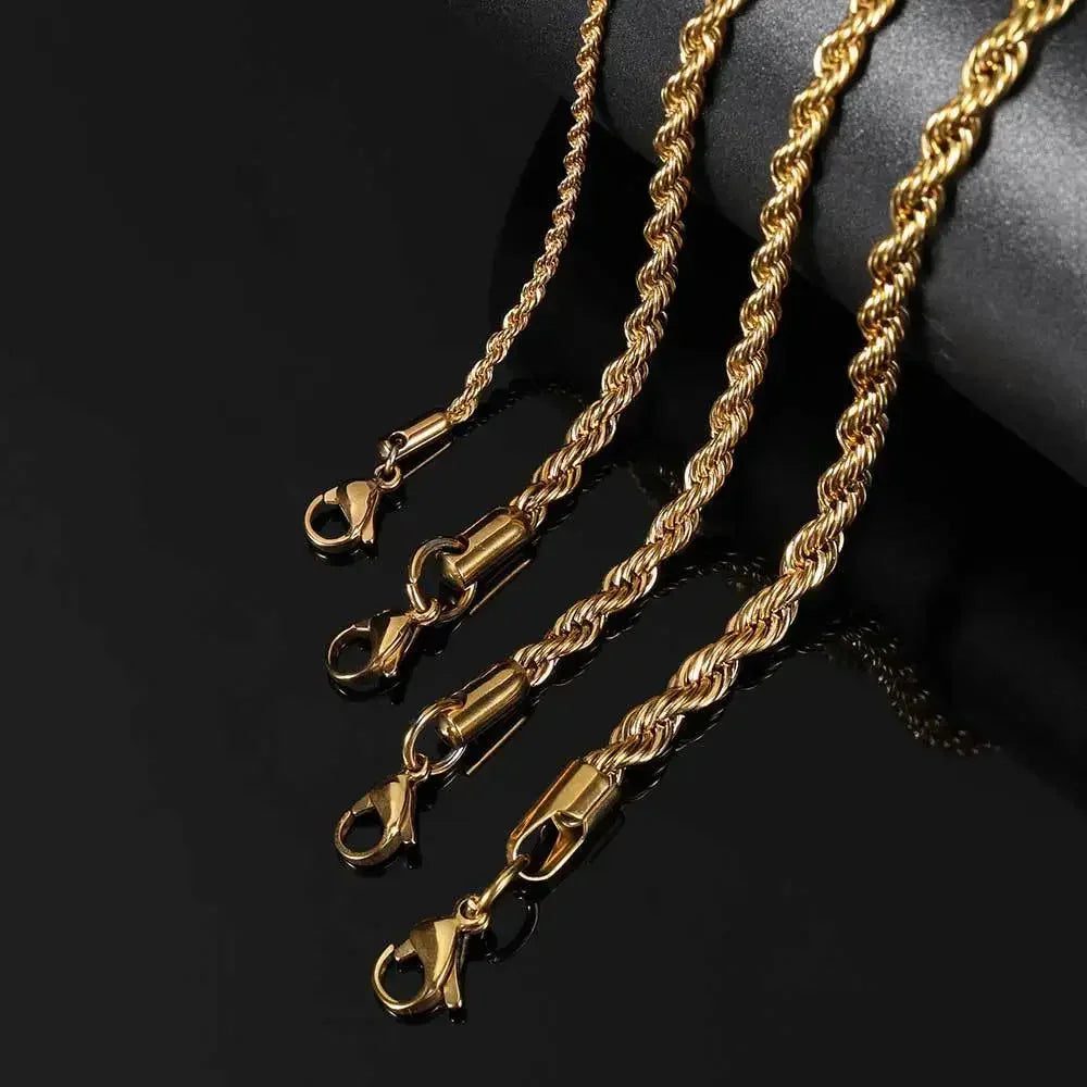 Waterproof Gold Twisted Rope Chain Bracelet