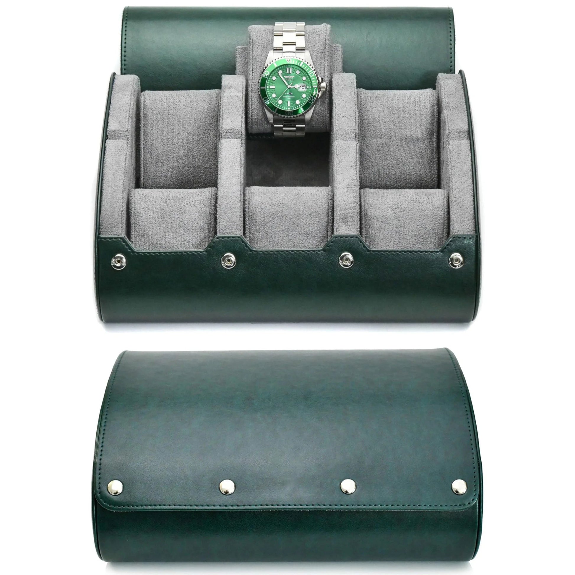 6-Slot PU Leather Watch Travel Case