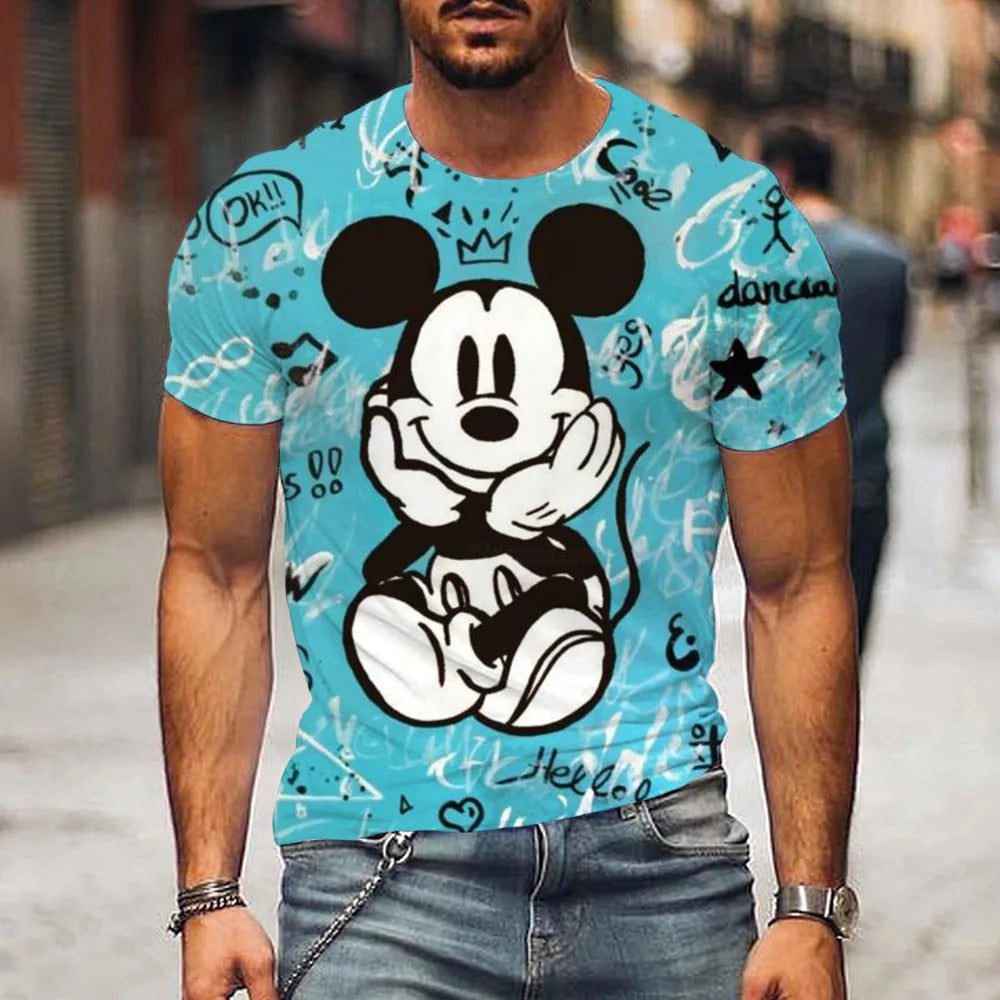 Men's Cartoon T-Shirt with Mickey Headphones