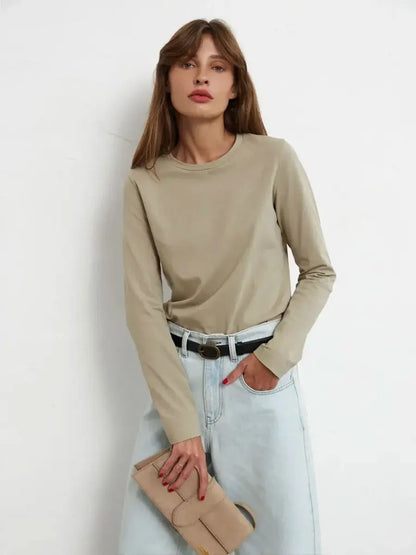 Trendy Long Sleeve Cotton T-Shirts for Women