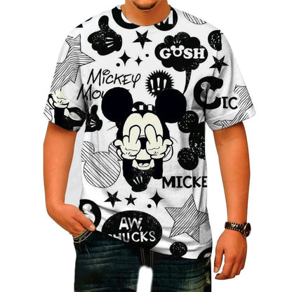 2024 Cartoon 3D Print Mickey Minnie T-Shirt