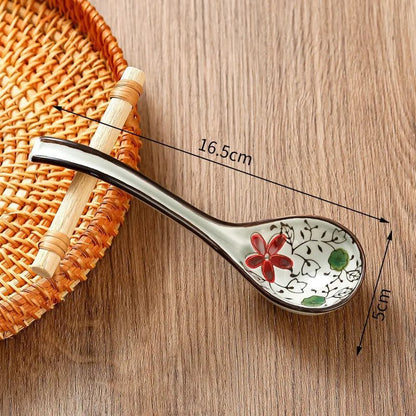 Stylish Japanese Ceramic Soup Spoons Set