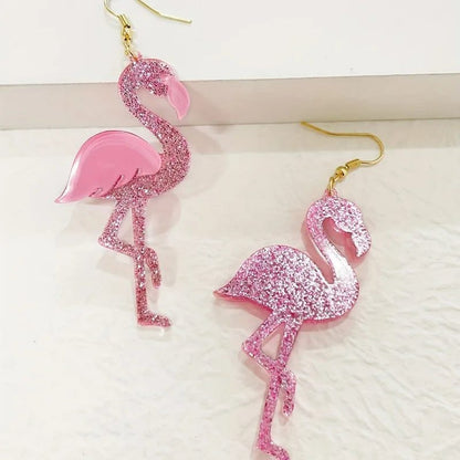Charming Pink Flamingo Dangle Earrings for Women