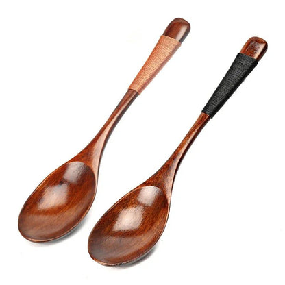 2 Wooden Soup Spoons for Kids' Meals