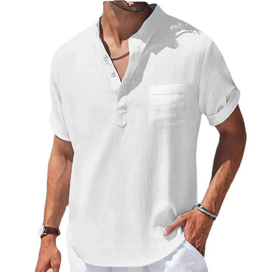 Men's Casual Summer Linen Short Sleeve Shirt