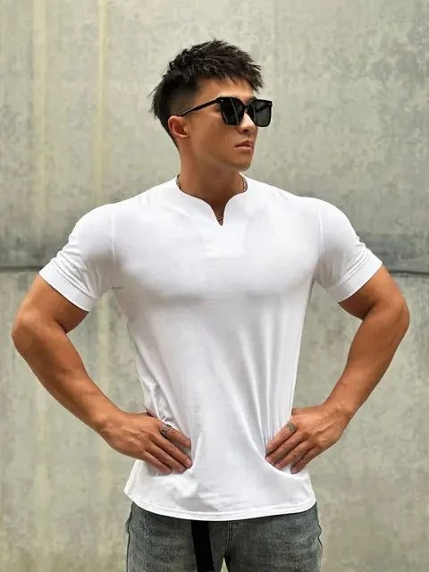 Men's Slim Fit V-Neck T-Shirt - Summer