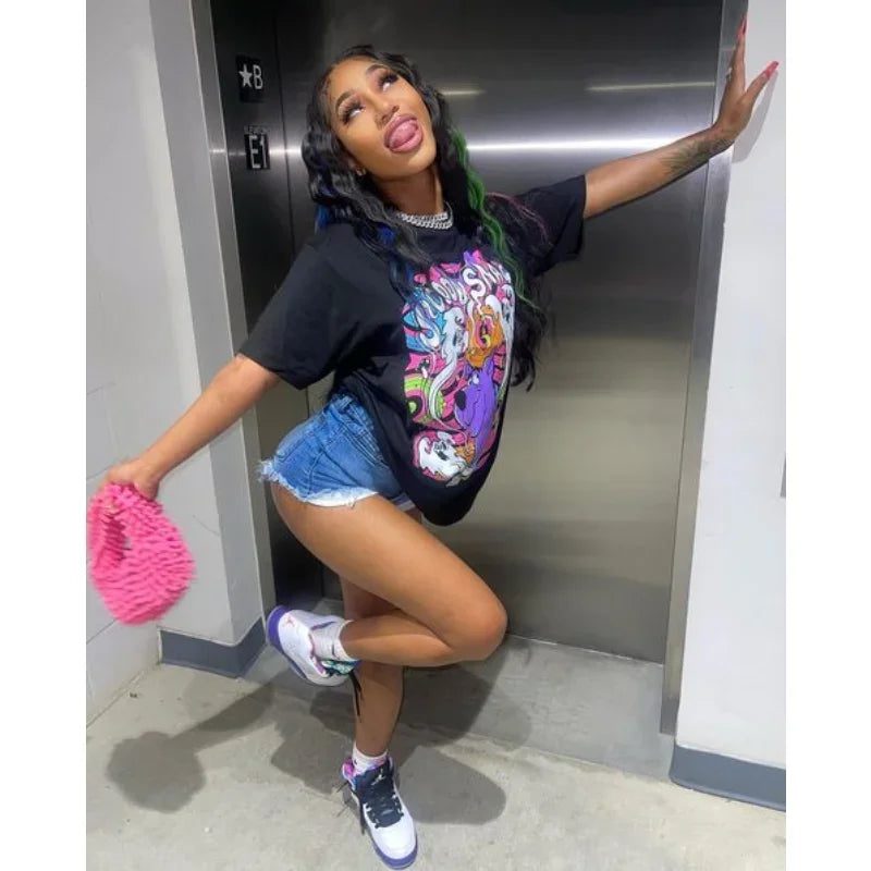 Casual Black T-Shirts for Women Summer 2023