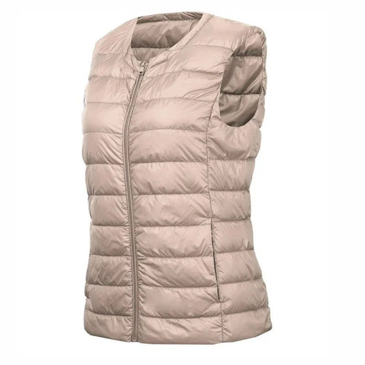 Lightweight White Duck Down Women’s Vest Plus-Size