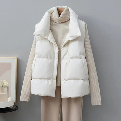 Women’s Warm Cropped Puffer Vest Jacket