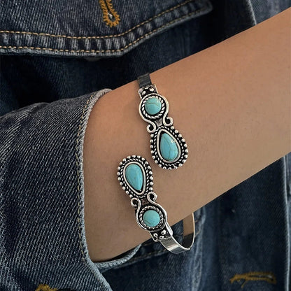 Antique Turquoise Cuff Bangle Bracelet for Women