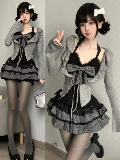 Elegant Sweet Knitted Sweater Dress Women