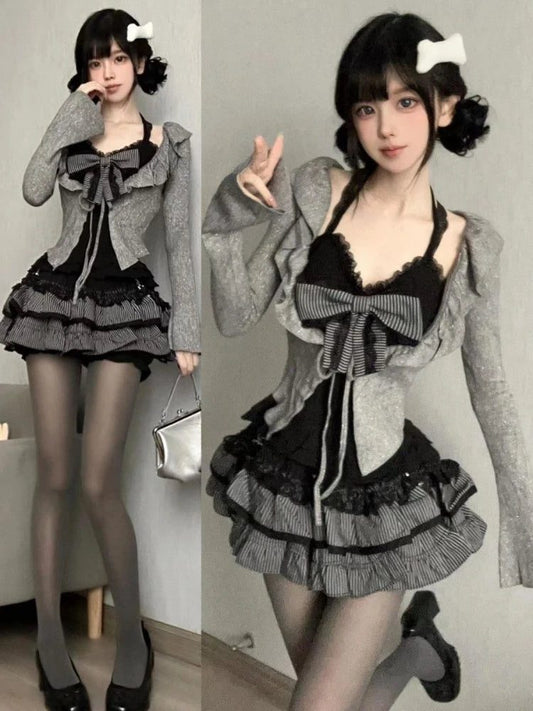 Elegant Sweet Knitted Sweater Dress Women