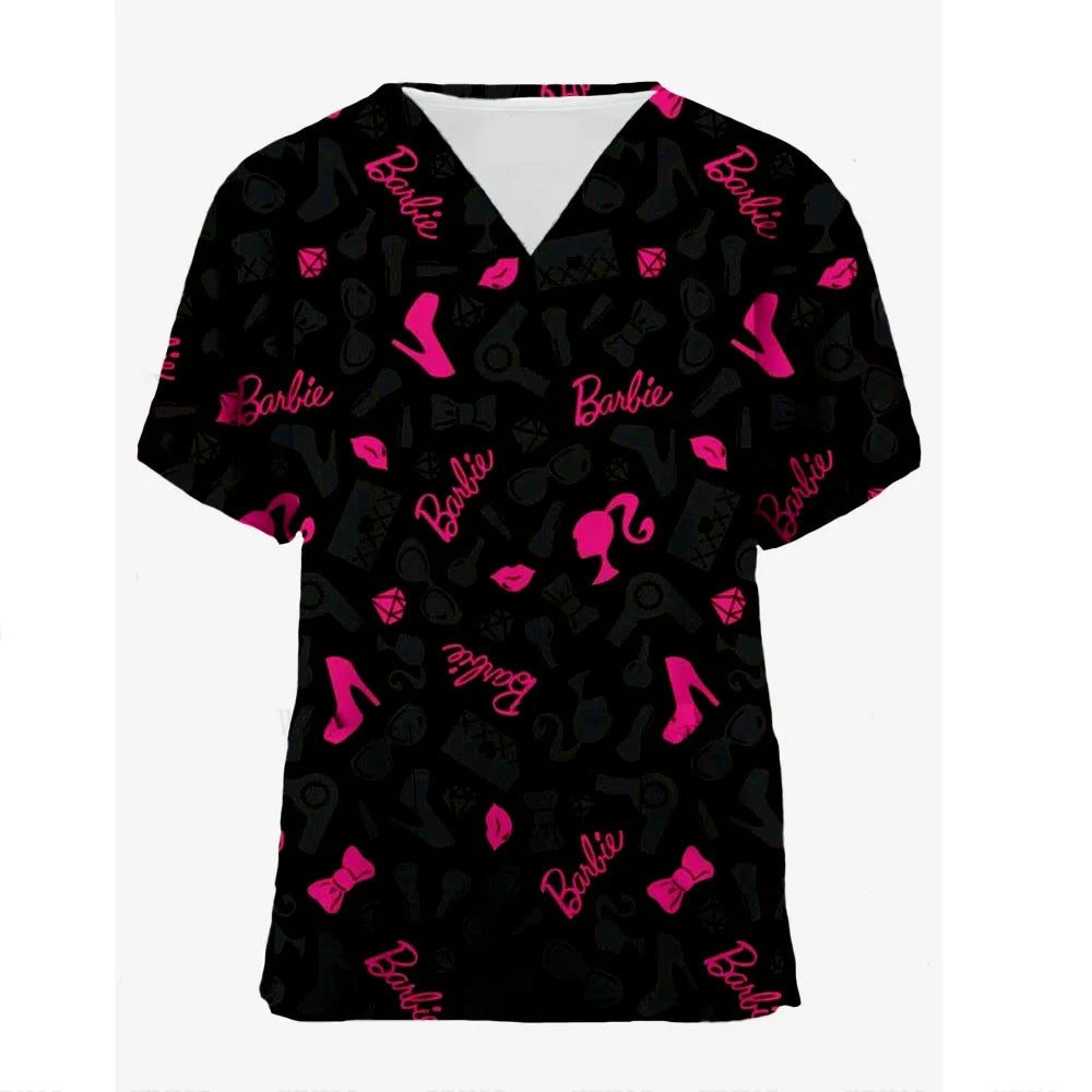 Pink Nursing Scrubs T-Shirt for Women Nurses