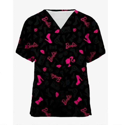 Pink Nursing Scrubs T-Shirt for Women Nurses