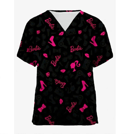 Pink Nursing Scrubs T-Shirt for Women Nurses