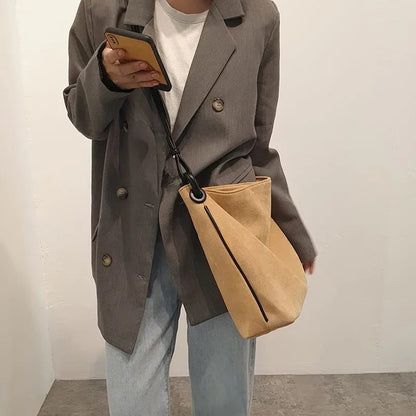 2024 Retro Suede Bucket Bag for Women
