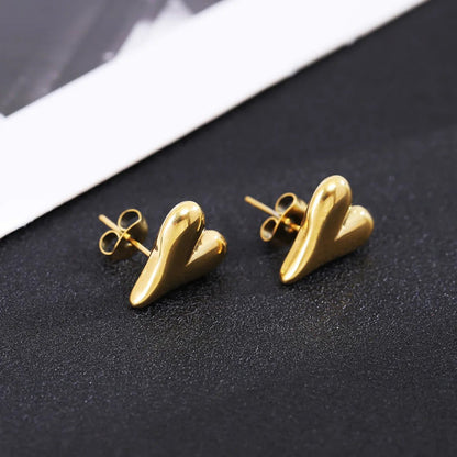 Chic Waterproof Heart Shaped Stud Earrings