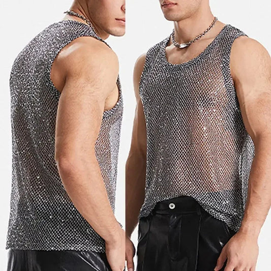 Men's Sexy Mesh Tank Top for Parties