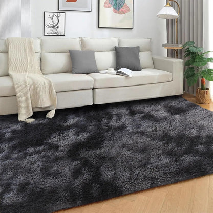 Soft Silk Wool Shag Area Rug