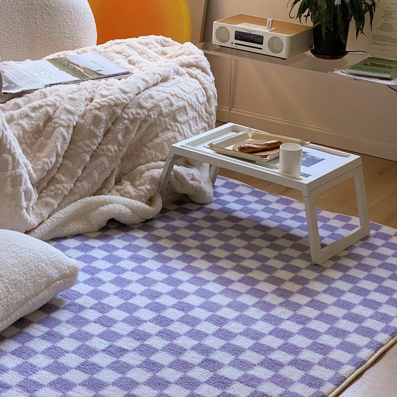 Japanese Style Plaid Carpets for Living Room
