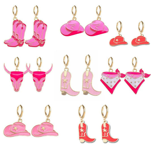 Trendy Western Cowboy Earrings for Beach Parties