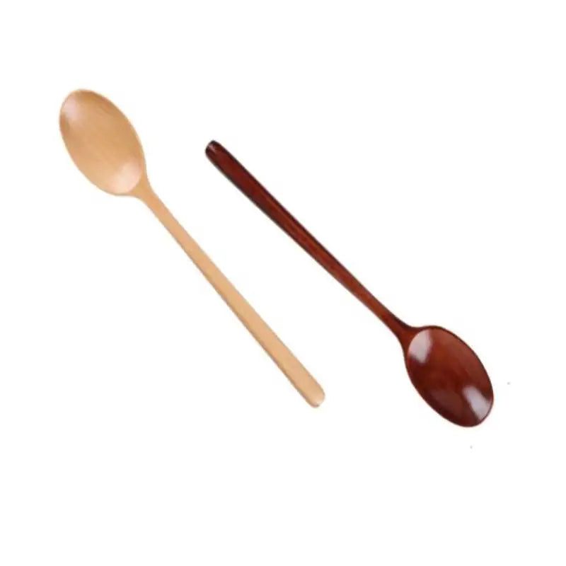 Elegant Wooden Soup Spoons Long Handle Set