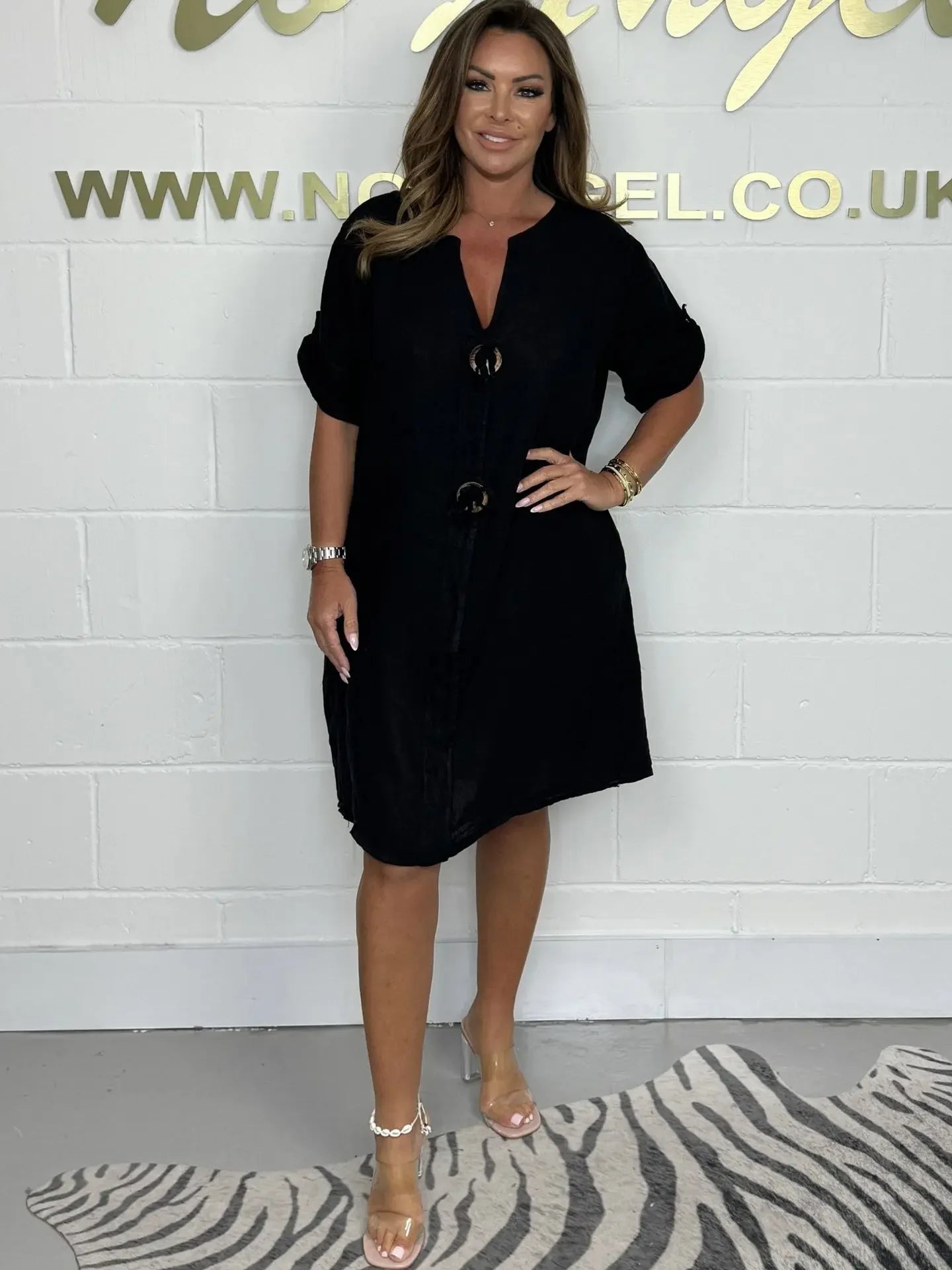 Summer Cotton Linen Loose Button Dress