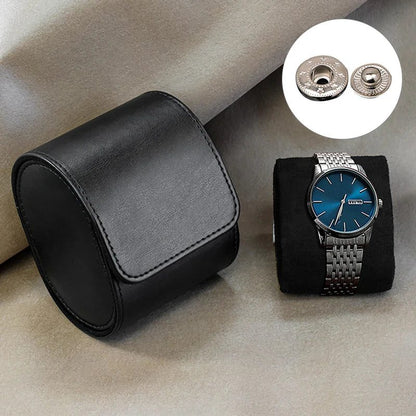 Portable Leather Watch Case for Travel Storage