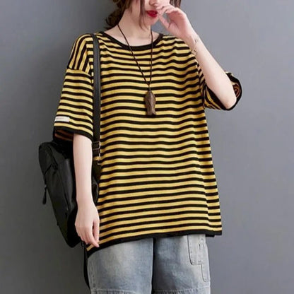 Casual Women's Striped T-Shirt for Summer