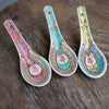 1970s Vintage Pastel Ceramic Soup Spoons