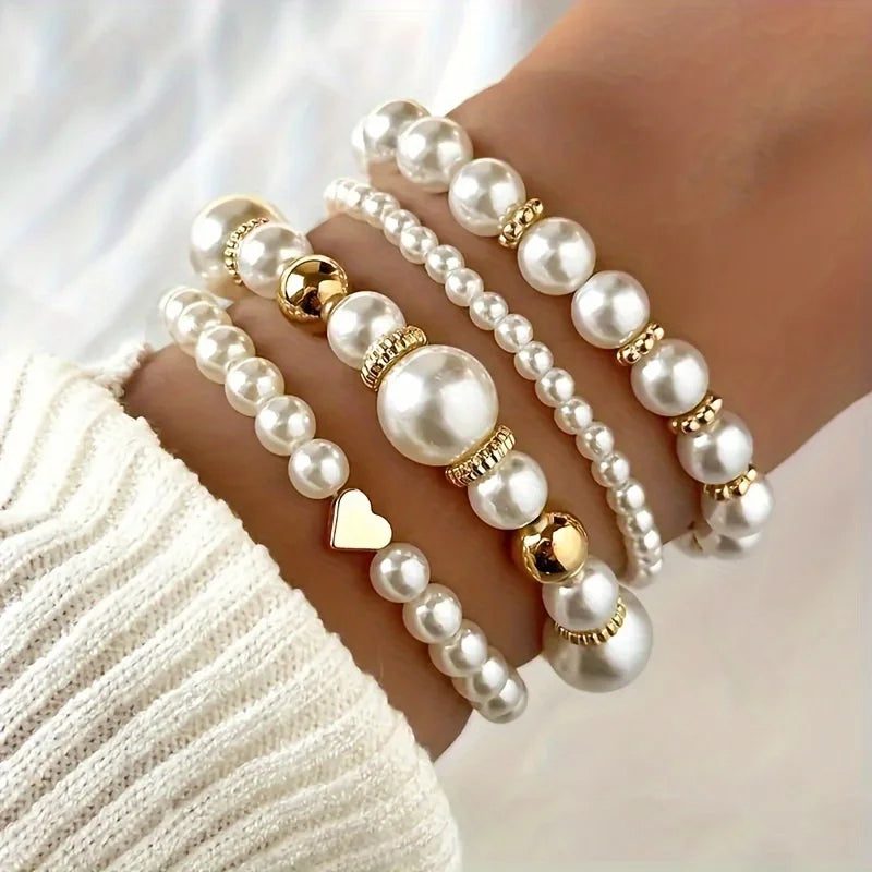 Elegant Pearl Bracelet Set for Women