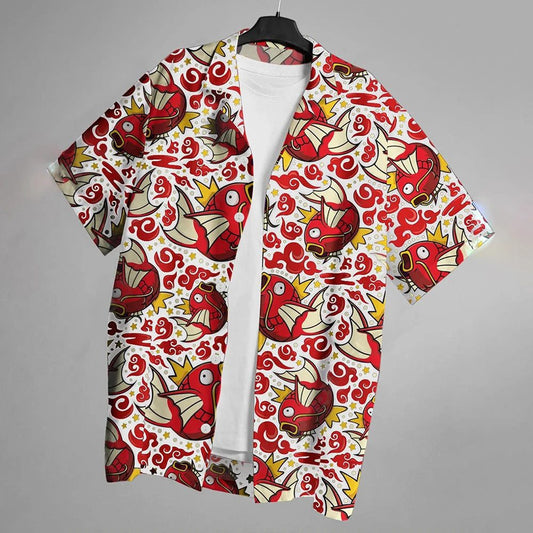 Trendy 3D Fish Print Hawaiian Shirts Men