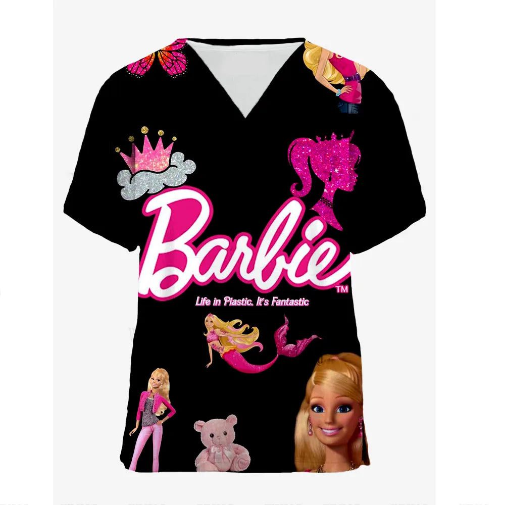 Pink Nursing Scrubs T-Shirt for Women Nurses