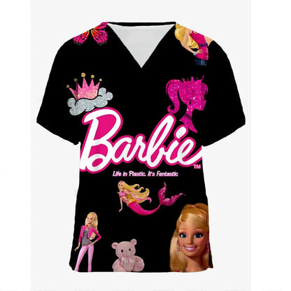 Pink Nursing Scrubs T-Shirt for Women Nurses