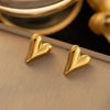 Waterproof Heart-Shaped Stainless Steel Stud Earrings