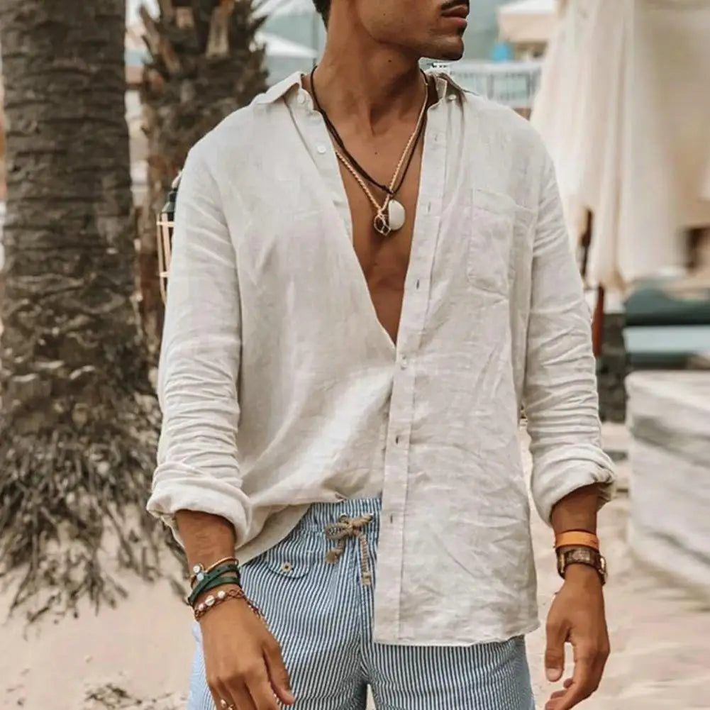2024 Men's Casual Cotton Linen Shirts