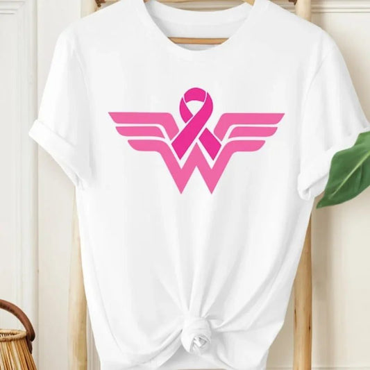 Empower Women: Cotton T-Shirt for Cancer Awareness